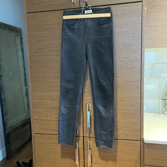 L’Agence waxed navy blue skinny jeans ‘25’ - Picture 9 of 12